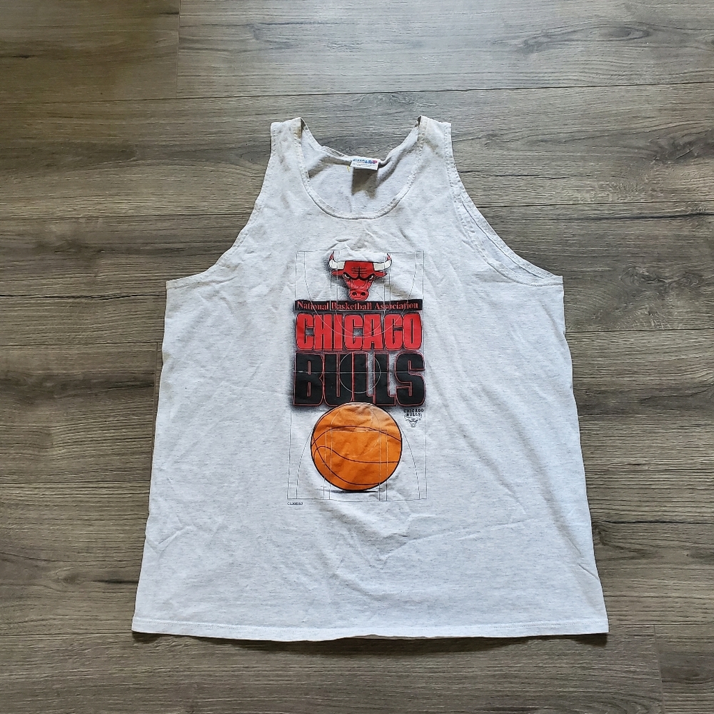 Vintage Chalk Line Chicago Bulls NBA Court Tank Top Mens XL